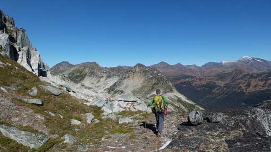 Arriving at the lower E. Ridge of Mt. Taillefer