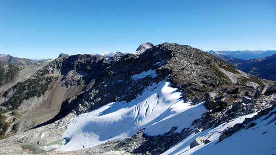There's a small pocket glacier on the north side of this ridge