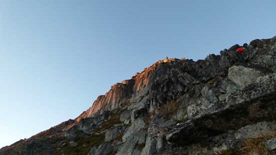 The last bit of sunlight shone on our objective