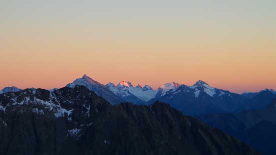 Evening glow on Mt. Matier in the distance