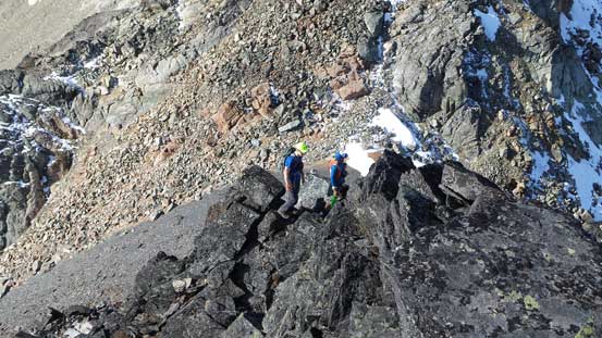 Dean and Ben ascending the true summit