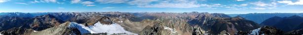 Summit Panorama from Prospector Peak. Click to view large size.