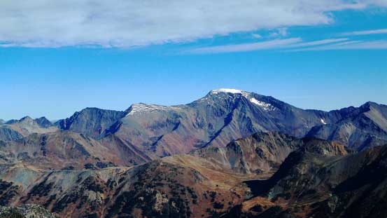 Whitecap Mountain dominates the view towards north