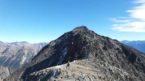 Going up the SW peak, looking back