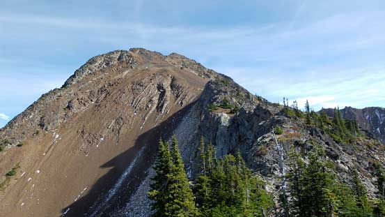 From the first highpoint, looking upwards