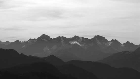 Mt. Spickard (L) and Mt. Redoubt (R) just across the border