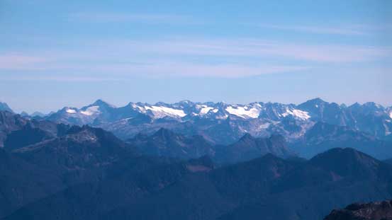 Some high peaks in the North Cascades including Primus Peak(L) & Eldorado Peak (R)