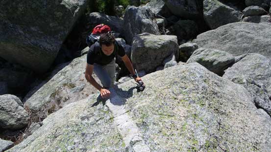Vlad climbing up the staircase