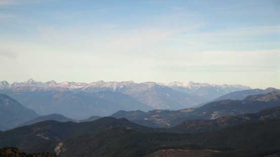 Looking up the Fraser River valley towards Lytton area, including Stein Mountain