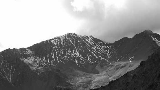 Skimka Peak (center) and Trilateral Peak (R)