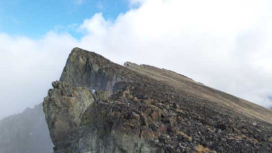 Upwards along the ridge