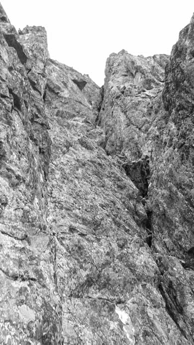 A review shot of the chimney that I climbed