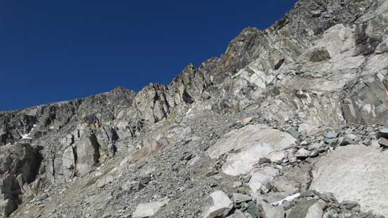 Oh the ugly slog up the final headwall... 