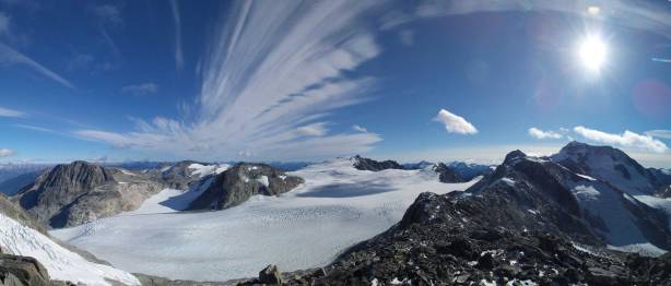 Probably my favourite panorama from this trip. Weart Glacier. Click to view large size.