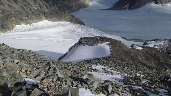 Looking down at the SE Ridge