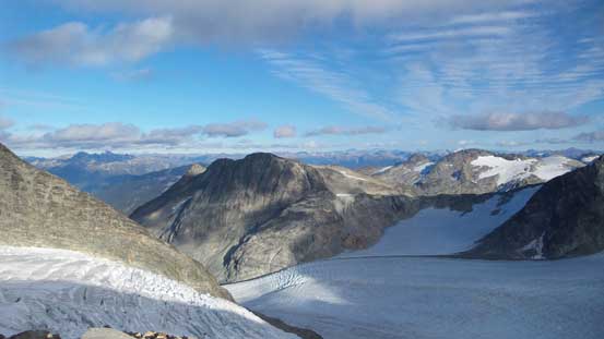 Oasis Mountain is this broad rocky summit