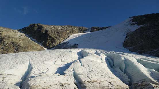 Down to the toe of this glacier