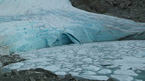 This glacial tone and the tarn with icebergs 