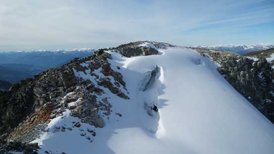 Looking back from the opposite side of this notch. Note the huge 'schrund