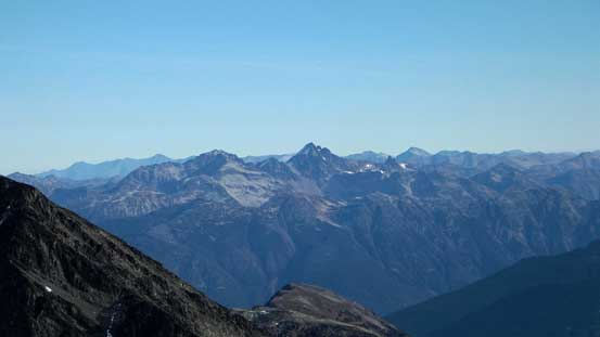 Slalok Mountain (L) and Mt. Matier (R) by Joffre Group