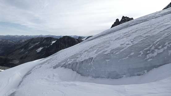 Lots of crevasses around...