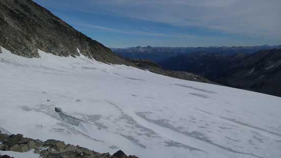 This is the flat glacier I had to cross soon...