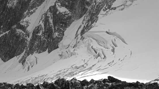 This is the piece of glacier leading down to The Owls...