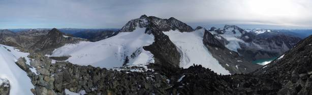 Panorama from the shoulder on Mt. Cook. Click to view large size.