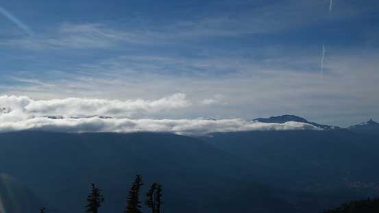 Some clouds obscuring the view towards Spearhead Range
