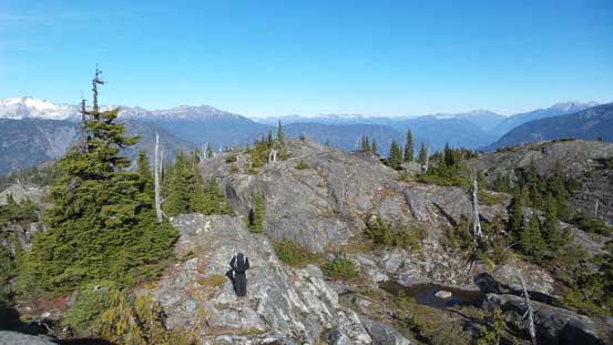 Simon hiking up another highpoint