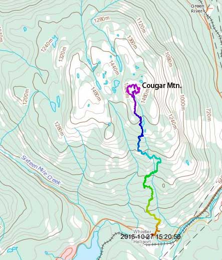 Cougar Mountain hiking route.