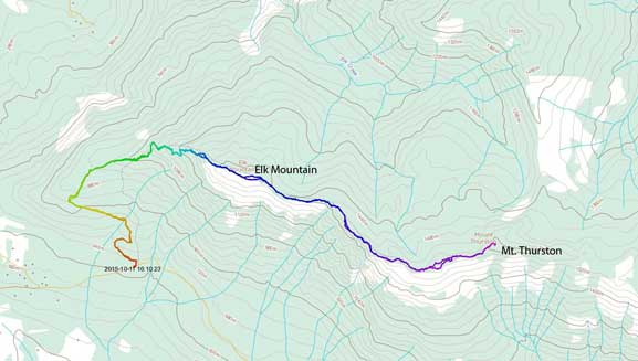 Elk to Thurston hiking route