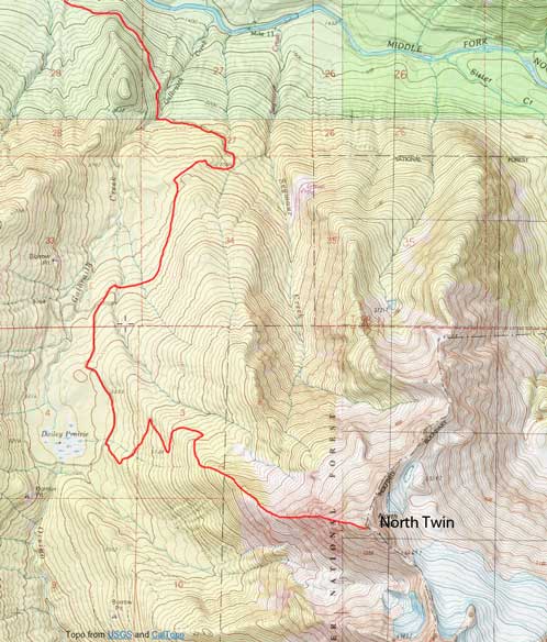 North Twin Sister scramble route