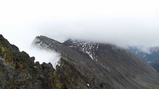 Weather was clearing up briefly, only to review more jagged terrain ahead