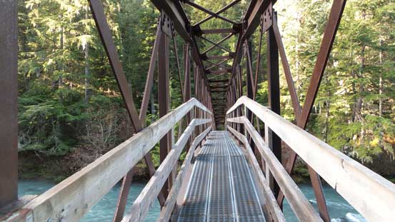 The bridge crossing Cheakamus River
