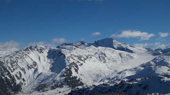 Castle Towers looms behind Helm Ridge