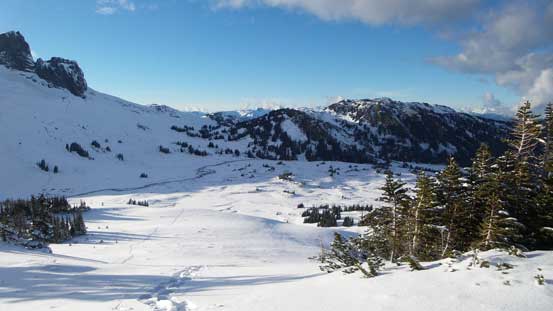 Looking back towards Cinder Flats