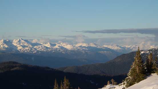 It's clearing to the north. Ipsoot Mountain on left