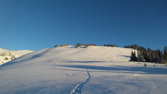 The upper rise and my tracks