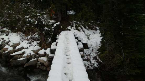 Bridge crossing 21 Mile Creek was slippery