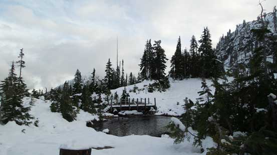 Looking back at the outlet of this Lake. There's a bridge but I didn't investigate it.
