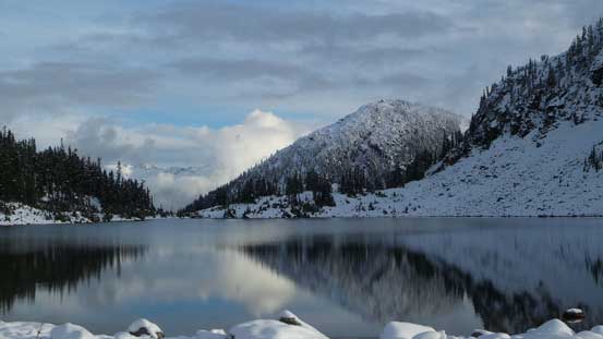 Reflection of an unnamed peak in the Lake