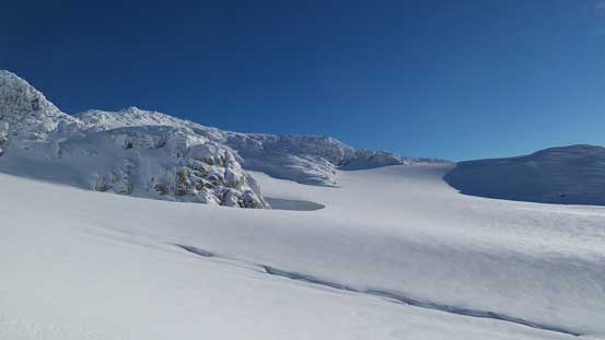 Avoiding those crevasses by contouring way to the left