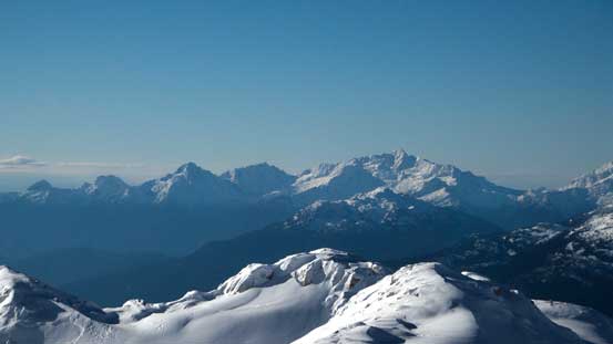 Tantalus Range - Alpha, Serratus, Tantalus from L to R