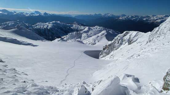 Gaining the SW Ridge, looking back
