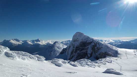 The same false summit, from higher up