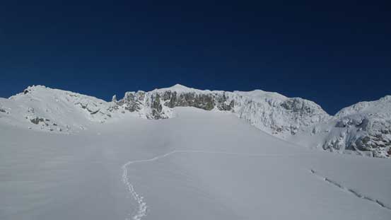 My tracks on the glacier