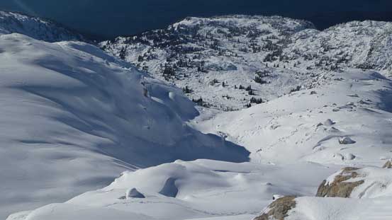 Looking down into the "upper draw" - where I came up from