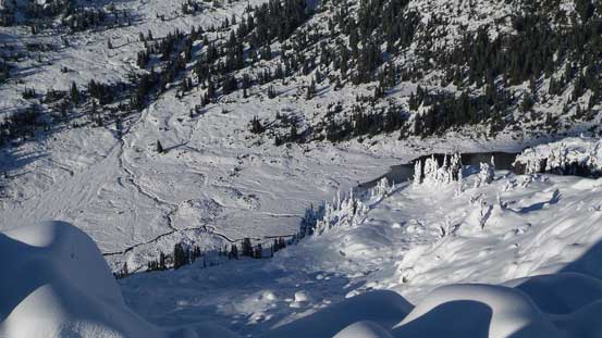 Looking down towards the flats by Rainbow Lake