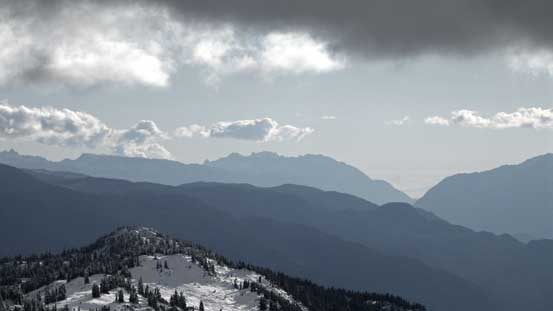 Way to the south I could see the North Shore Mountains